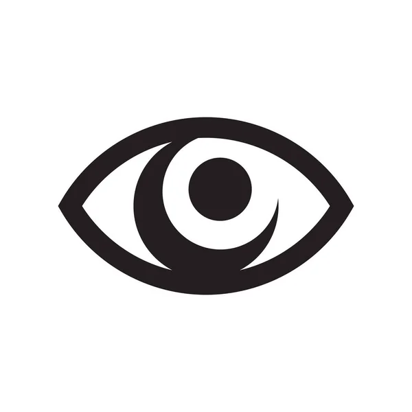 Ícone Olho Liso Logotipo Simples Elemento Vetorial Preto Branco — Vetor de Stock