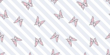 Çizgili kelebek vektör deseni, arka planı tekrarla
