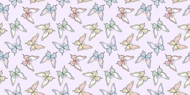Renkli kelebek vektör deseni, arka planı tekrarla