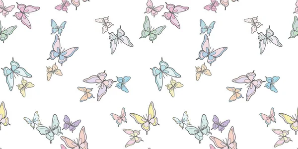 Modèle Vectoriel Papillon Dessin Animé Coloré Fond Répété — Image vectorielle