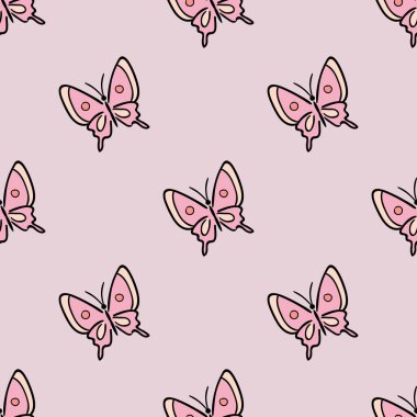 Basit kelebek vektör deseni, çocuklar için şirin tasarım.