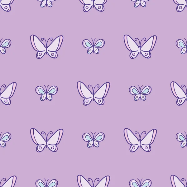 Patrón Vector Mariposa Mariposas Dibujos Animados Lindo Fondo Pantalla Repetición — Archivo Imágenes Vectoriales