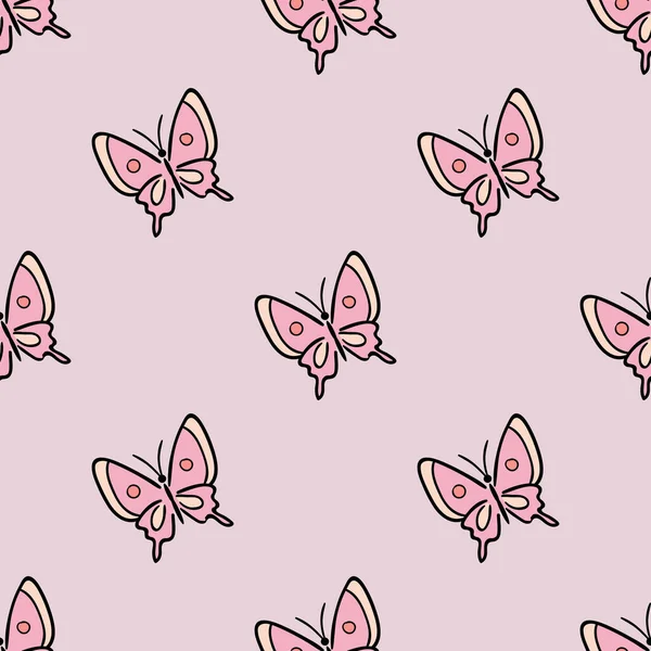 Basit kelebek vektör deseni, çocuklar için şirin tasarım.