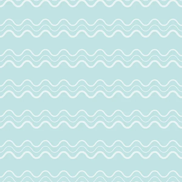 Modèle Abstrait Bleu Bandes Ondulées Horizontales Sans Couture Vectoriel Répéter — Image vectorielle