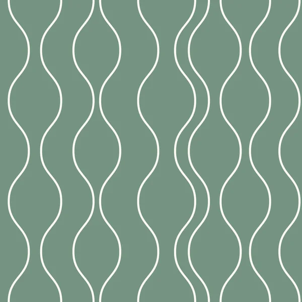 Modèle Rayures Vertes Répétition Vectorielle Sans Couture Avec Lignes Ondulées — Image vectorielle