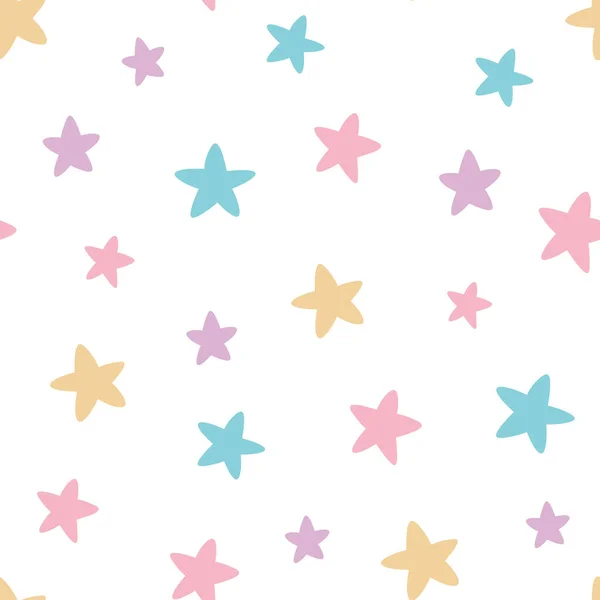 Estrelas Coloridas Bonito Padrão Repetição Vetor Sem Costura — Vetor de Stock