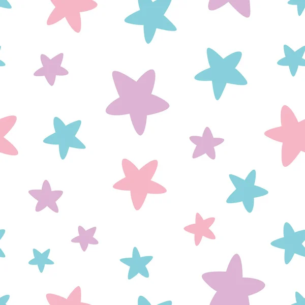 Pastellfarbene Sterne Nahtlose Vektorwiederholungsmuster — Stockvektor