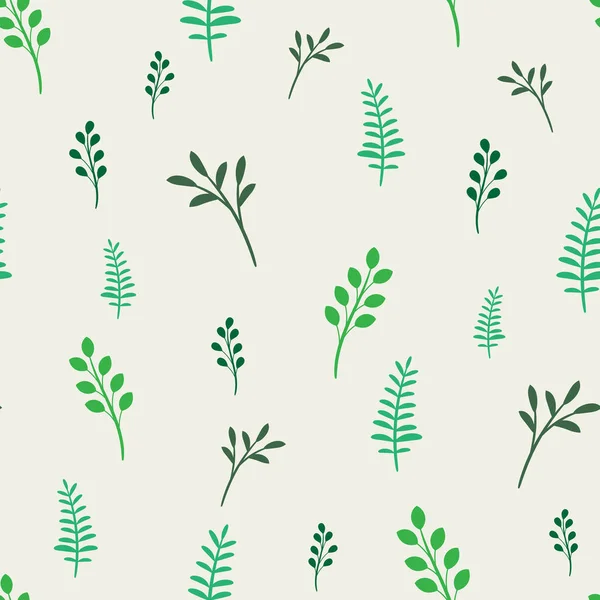 Green Leaves Vector Pattern Seamless Background — Stock Vector