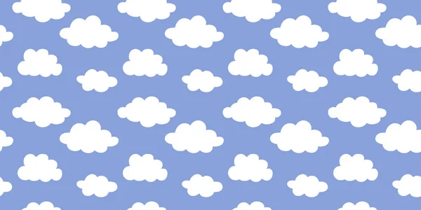Nuvens Brancas Céu Azul Sem Costura Repetição Patter Fundo Vetorial — Vetor de Stock