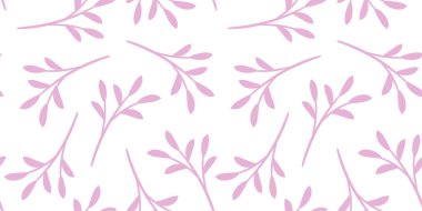 Pastel pembe yaprak arkaplan, vektör tekrarlama deseni