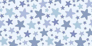 Mavi yıldızlar, pürüzsüz tekrarlama deseni, vektör arkaplan
