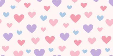 Renkli kalpler vektör arkaplanı pürüzsüz tekrar desenli fayans