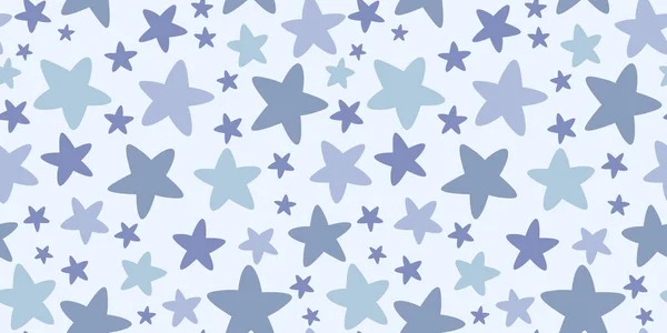 Estrelas Azuis Padrão Repetição Sem Costura Fundo Vetorial — Vetor de Stock