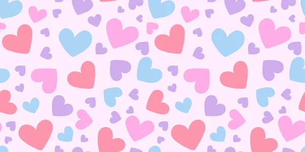 Pastel Hearts Seamless Repeat Pattern Background Vector Wallpaper — Stock Vector