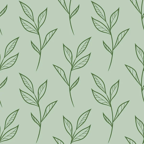 Natural Leaf Vector Pattern Leaves Seamless Repeating Background — 图库矢量图片