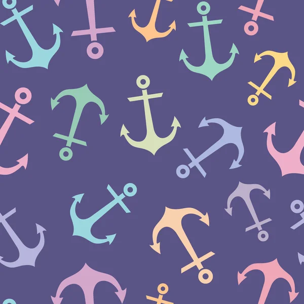 Colorful Anchor Vector Pattern Seamless Repeating Background — Image vectorielle