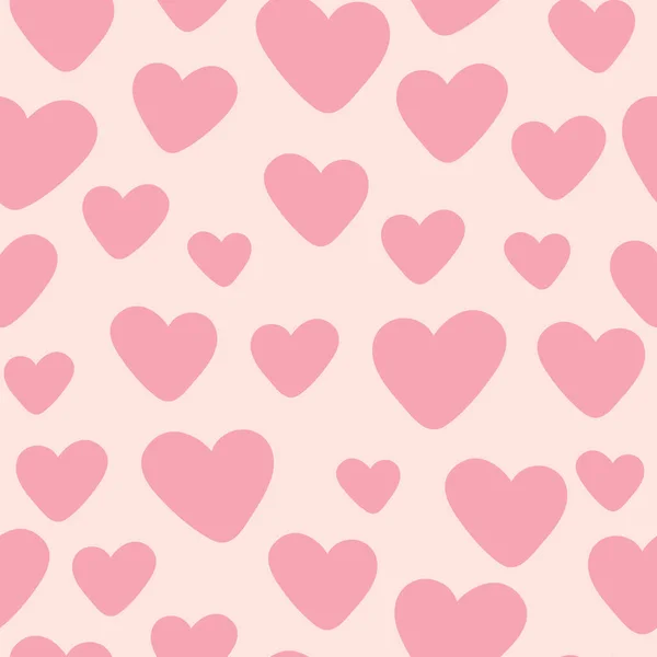 Pink Hearts Seamless Vector Repeat Pattern — Vettoriale Stock