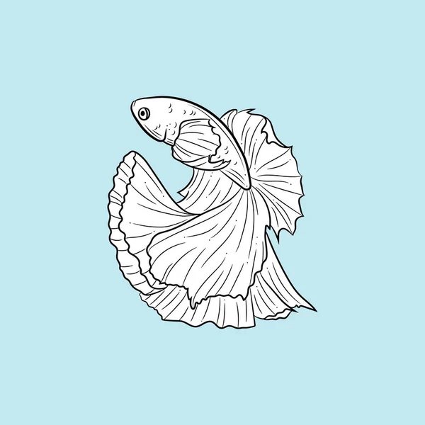 Ilustração Peixe Desenho Peixe Betta Desenho Vetor Peixe Luta Siamês —  Vetores de Stock