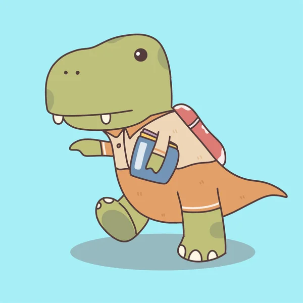 Dinosaur Animal Student Character Back School — Archivo Imágenes Vectoriales