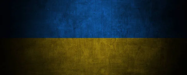 Freedom Ukraine Flag Dark Concreate Banner Wall Background — стоковое фото
