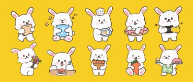 Tavşan hayvan karakteri örnekleme koleksiyonu  