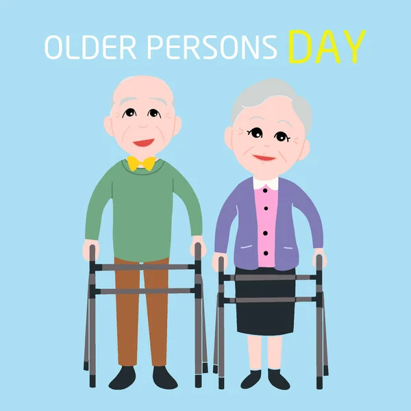 Día Los Abuelos Las Personas Mayores Amor Pareja Ancianos — Vector de stock