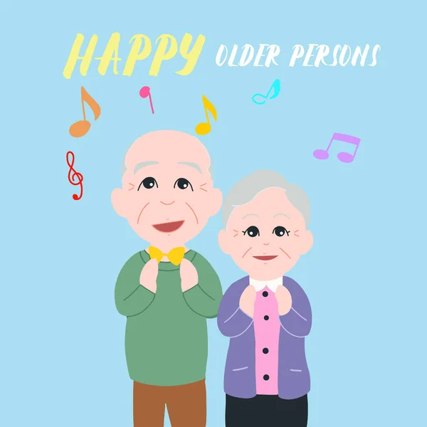 Día Los Abuelos Las Personas Mayores Amor Pareja Ancianos — Vector de stock