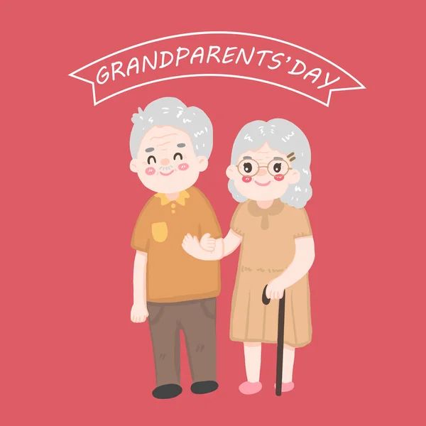 Dia Dos Avós Pessoas Mais Velhas Amor Velho Casal — Vetor de Stock