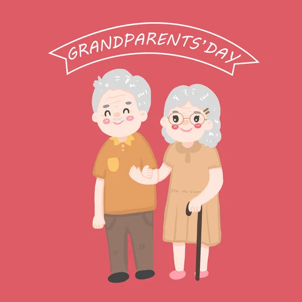 Día Los Abuelos Las Personas Mayores Amor Pareja Ancianos — Vector de stock