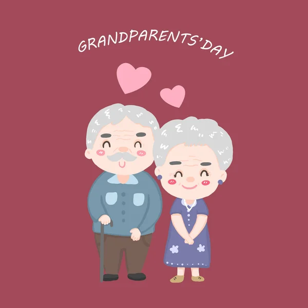 祖父母の日 高齢者や老夫婦の愛 — ストックベクタ