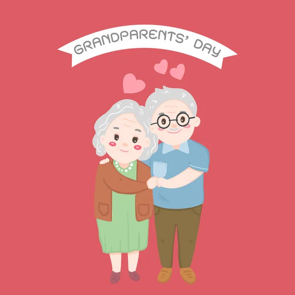 祖父母の日 高齢者や老夫婦の愛 — ストックベクタ