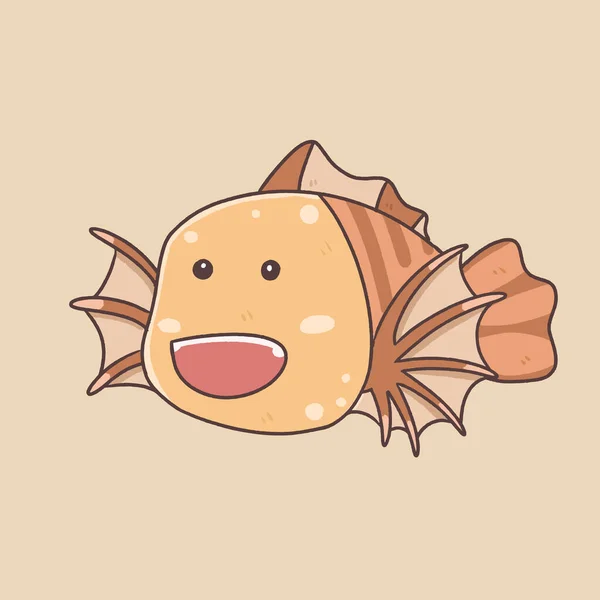 可愛いライチョウのキャラクター海の動物水中イラストベクトル — ストックベクタ