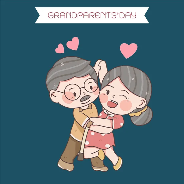 Happy Older People National Grandparents Day — ストックベクタ