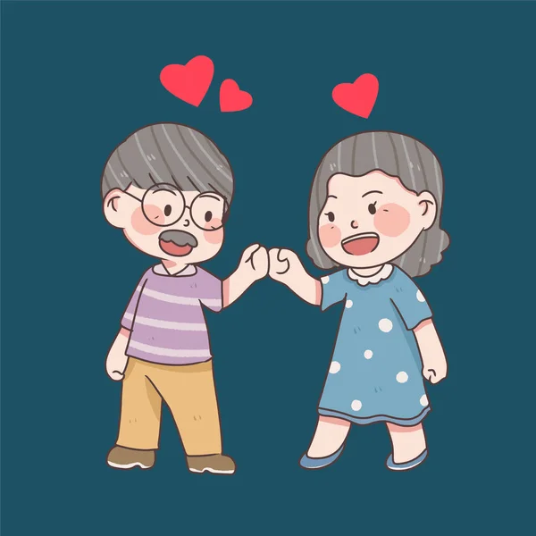 Happy Older Couple National Grandparents Day — 스톡 벡터