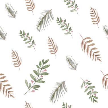 Decorative leaves. leaf seamless pattern background