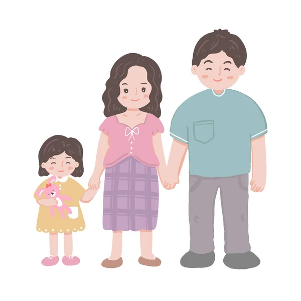 Happy Family Dad Mom Kid — стоковый вектор