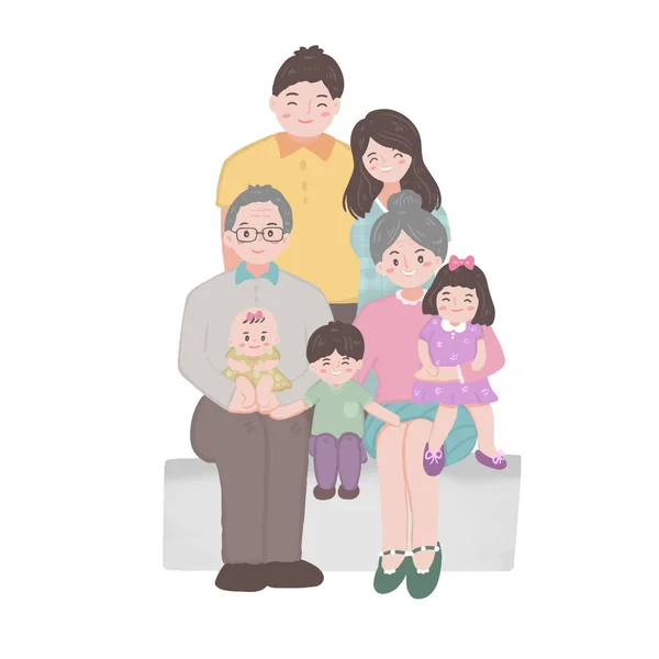 Happy Family Dad Mom Kid — Image vectorielle