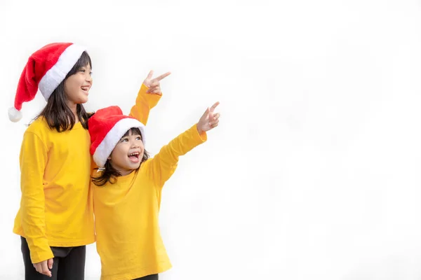 Merry Christmas Children Cheerful Celebrate Christmas Siblings Ready Celebrate Christmas — Stock Photo, Image