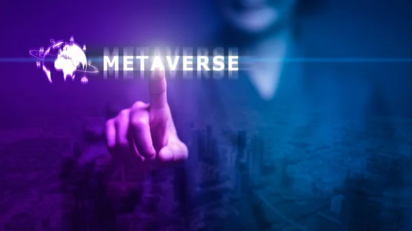 Metaverse Virtual Technology Negocios Mundiales Megatendencias Internet Para Telecomunicaciones Finanzas —  Fotos de Stock