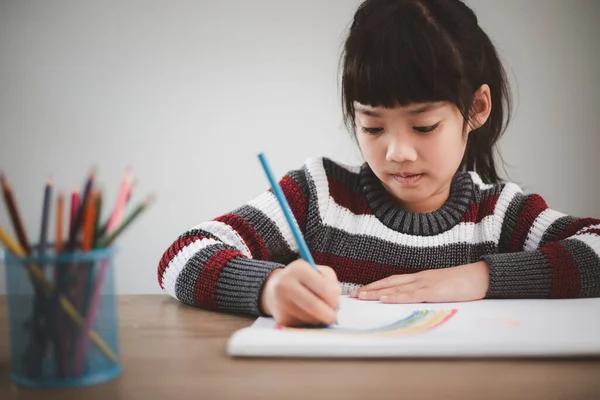 Covid Coronavirus Und Lernen Von Hause Konzept Für Schulkinder Hause — Stockfoto