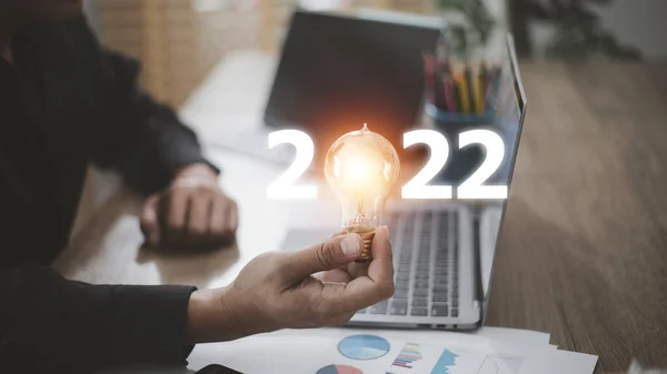 Kreativní Myšlenka Koncept Myšlenky Inovace Nová Koncepce 2022 — Stock fotografie