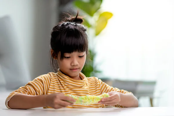 Kid Play Handgum Slime Children Hands — Stock Photo, Image