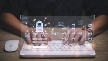 Siber güvenlik, bilgi güvenliği ve şifreleme kavramı, kullanıcının kişisel bilgilerine güvenli erişim, güvenli internet erişimi, siber güvenlik.