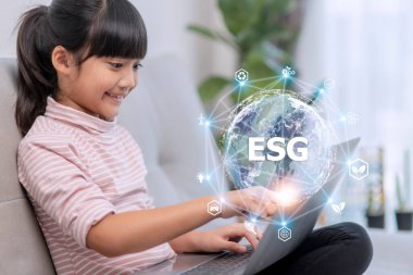 Environmental technology concept. Green tech. Education of child. Sustainable development goals. SDGs.ESG.