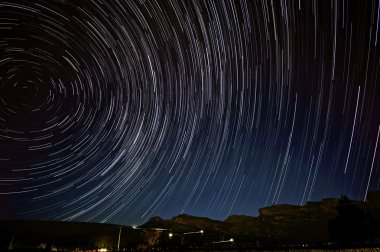 Star trails above Pakhuis Pass clipart
