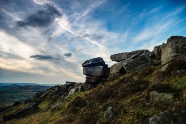 gün batımında stanage kenar