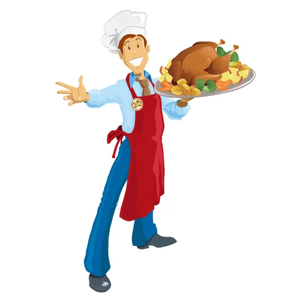 Chef de Navidad — Vector de stock