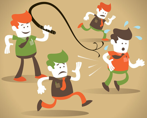 Corporate Guy cracks the whip.