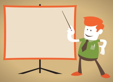 Şirket adamı noktaları boş bir grafik için