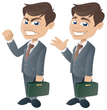 mutlu ve kızgın bir işadamı